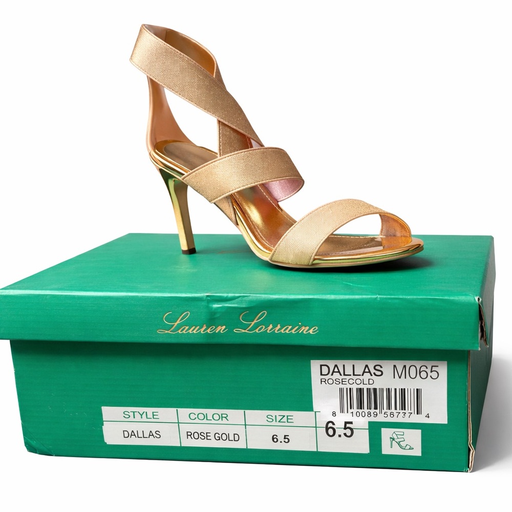 Lauren Lorraine Gold Strappy Heels